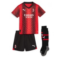 Camisa de time de futebol AC Milan Alvaro Morata #7 Replicas 1º Equipamento Infantil 2024-25 Manga Curta (+ Calças curtas)